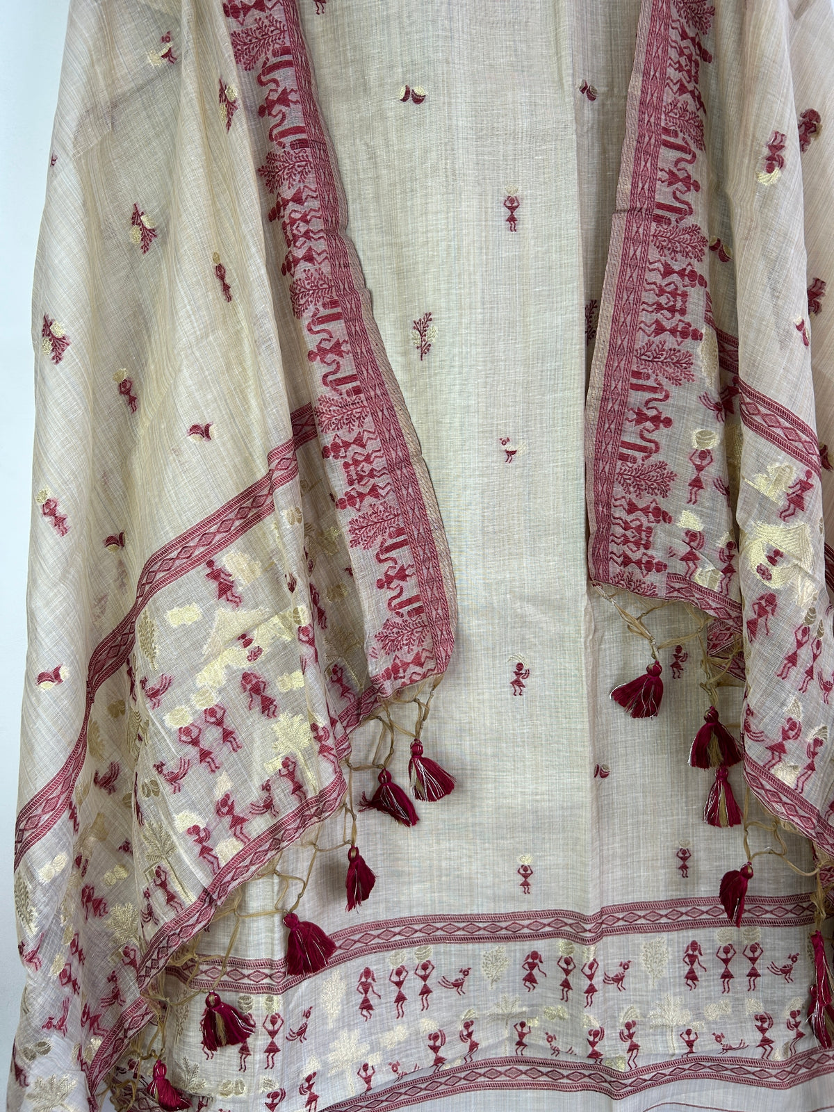 Assam Muga Silk Cotton Hand Woven Dress Material