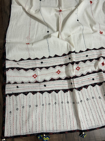 Appliqué and Mirror Work Cotton Dupatta