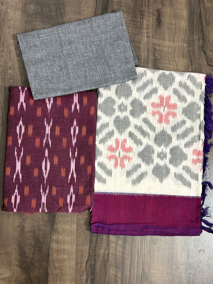 Double Ikat Cotton Dress Material