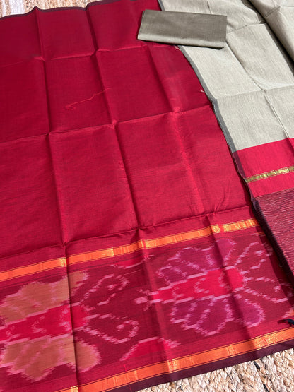 Ikat Cotton Silk Dress Material