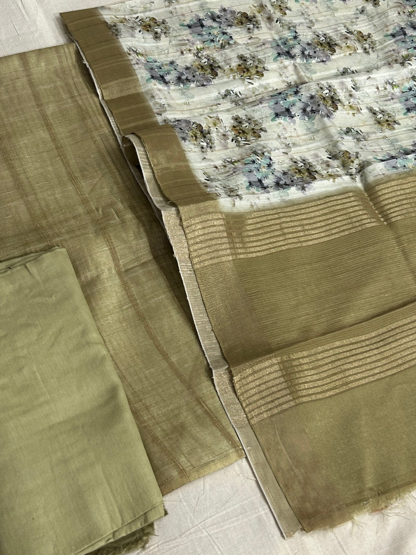 Semi Tussar Silk Dress Material