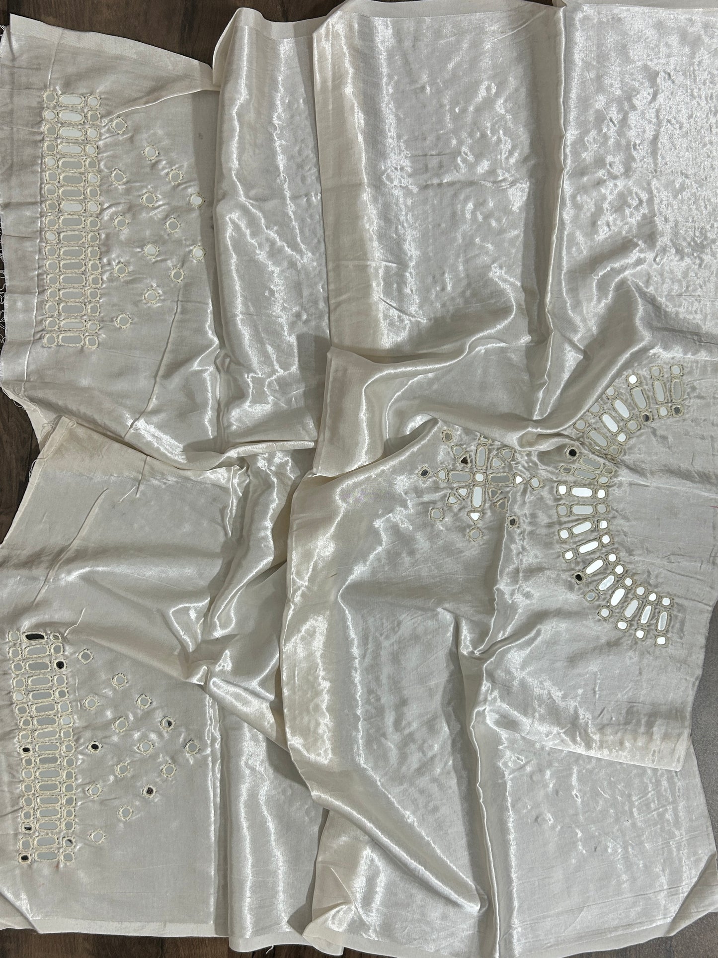 Mashroo Silk Mirror Work Blouse Piece