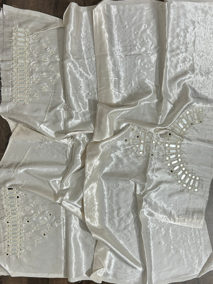 Mashroo Silk Mirror Work Blouse Piece