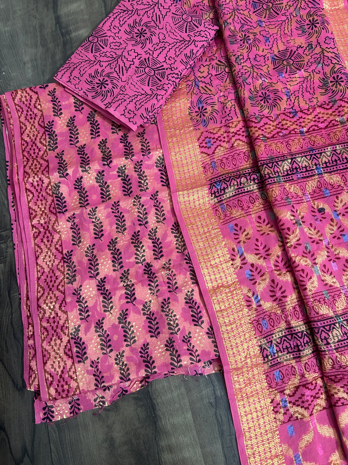 Bagh Print Cotton Dress Material