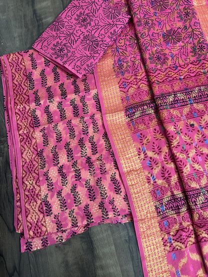 Bagh Print Cotton Dress Material
