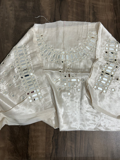 Mashroo Silk Mirror Work Blouse Piece
