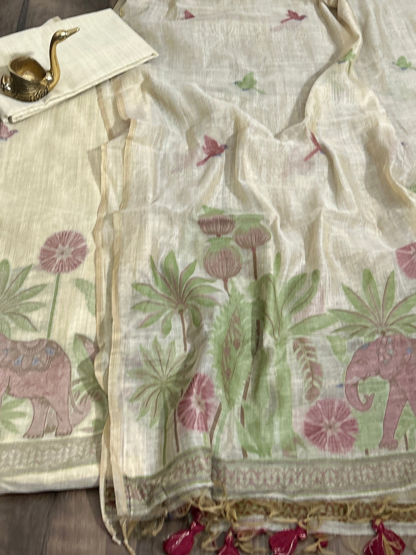 Mal Chanderi Jamdani Dress Material