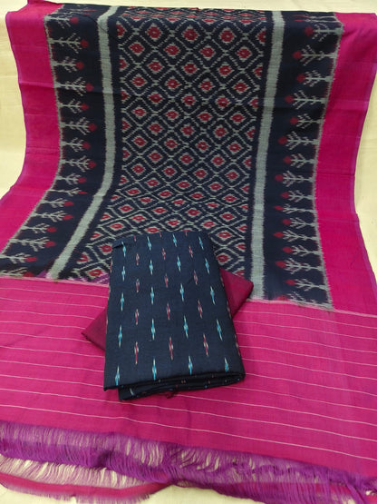 Double Ikat Cotton Dress Material