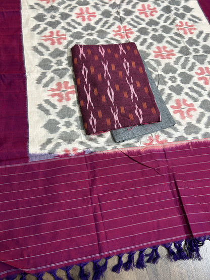 Double Ikat Cotton Dress Material