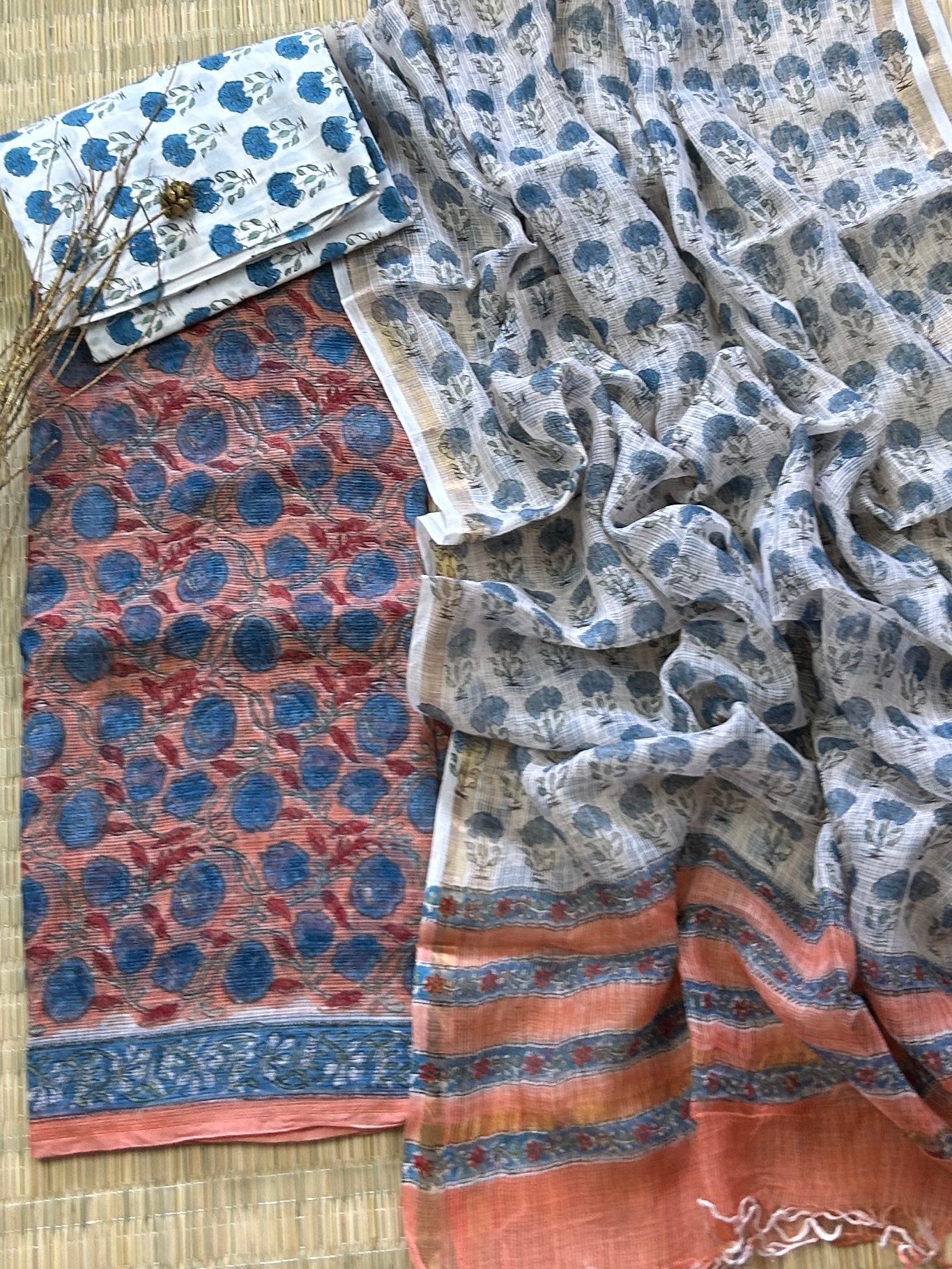 Hand BlockPrint Kota Doriya Dress Material