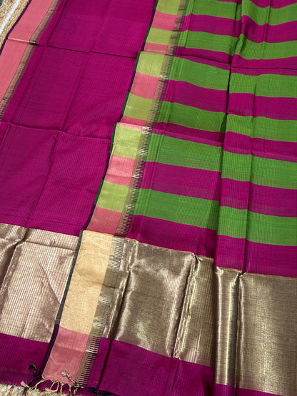 Maheshwari Silk Zari Cotton Dress Material