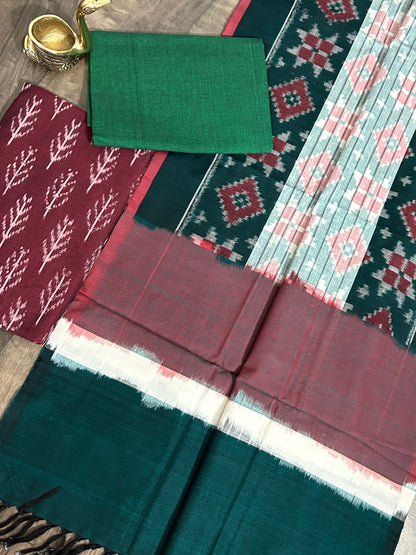 Telia Rumal Double Ikat Cotton Dress Material