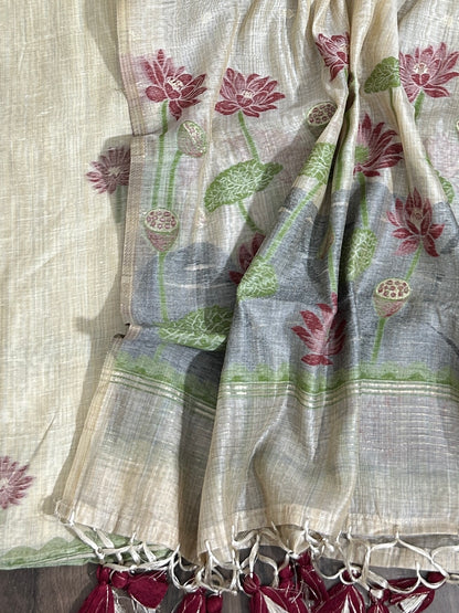 Mal Chanderi Jamdani Dress Material