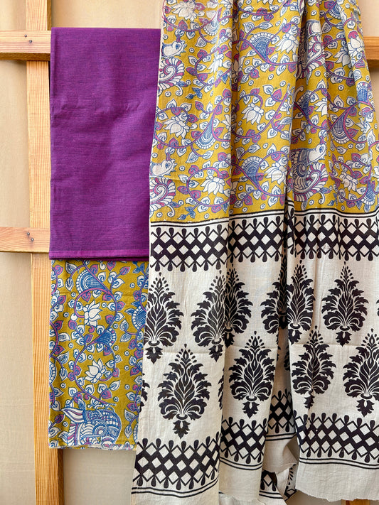 kalamkari silk dress materials Kalamkari dress material