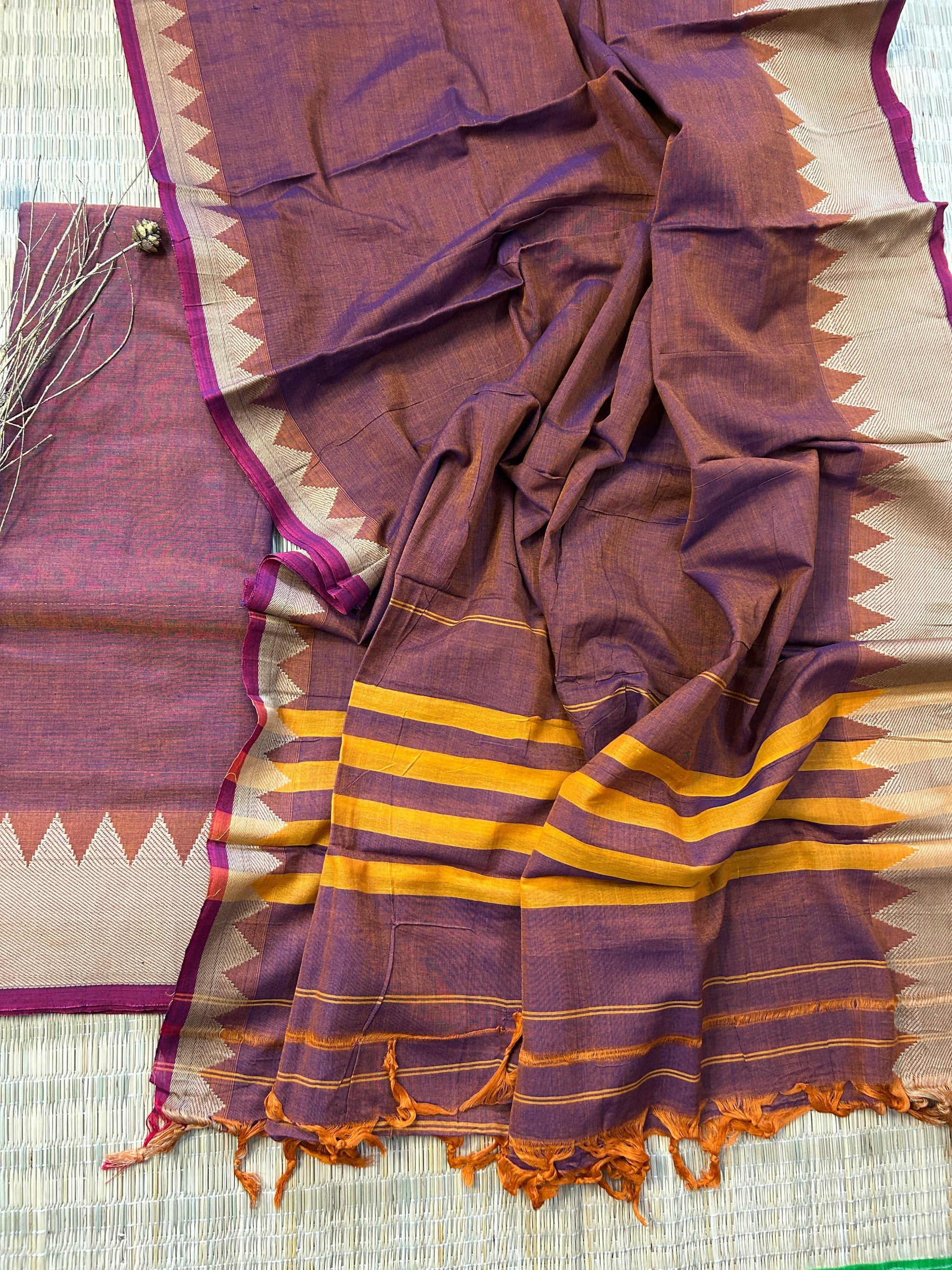 Narayanpeth Cotton Dress Material with Woven Border
