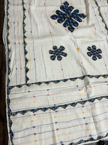 Appliqué Work and Mirror Work Cotton Dupatta
