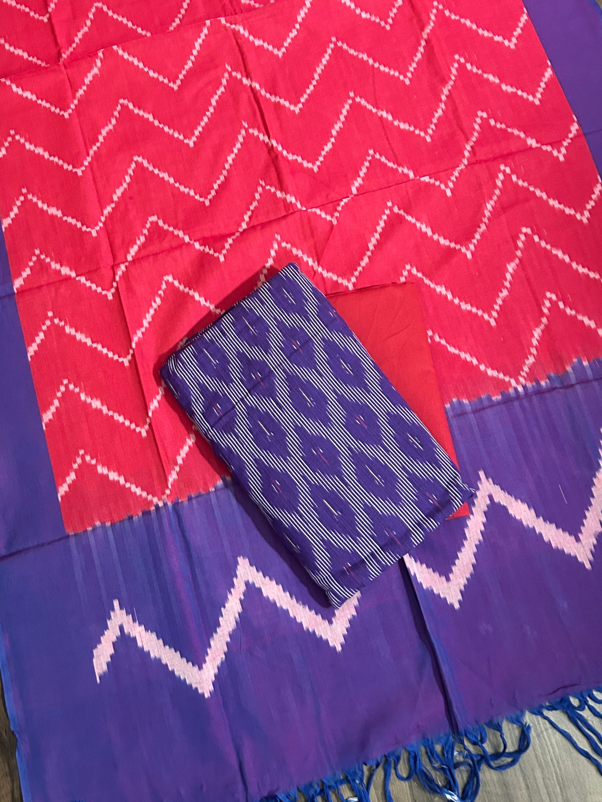 Double Ikat Cotton Dress Material