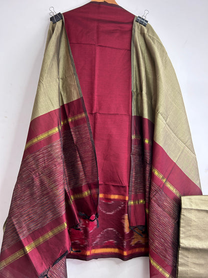 2.Ikat Silk Cotton Dress Material