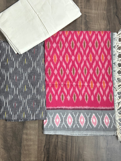 Double Ikat Cotton Dress Material