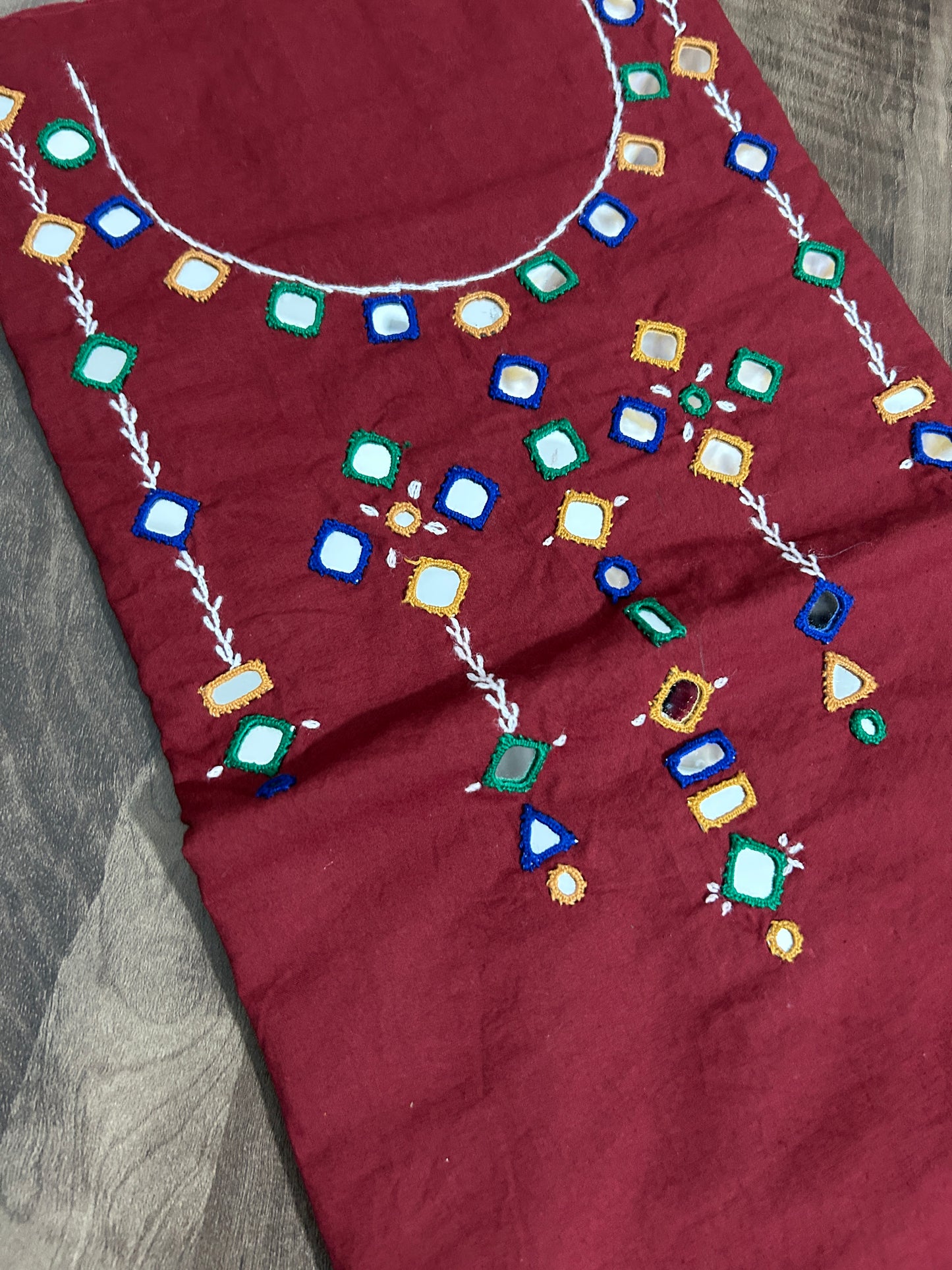 Cotton Mirror Work Unstitched Kurti