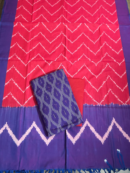 Double Ikat Cotton Dress Material