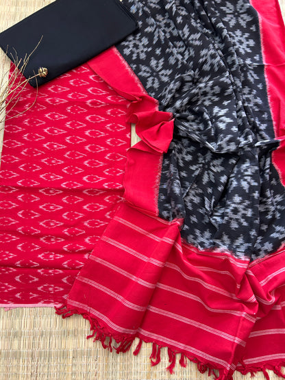 Telia Rumal Double Ikat Mercerized Cotton Dress Material