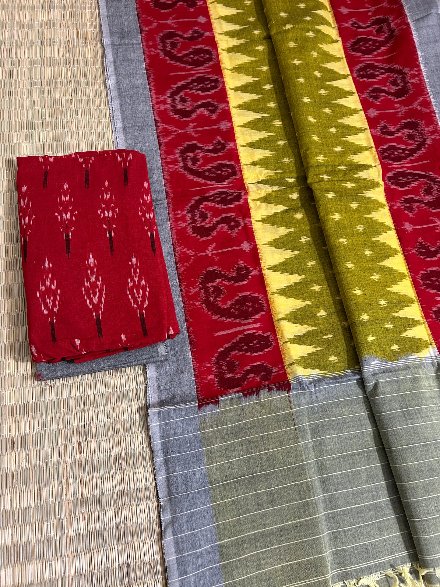 Double Ikat Cotton Dress Material