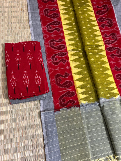 Double Ikat Cotton Dress Material