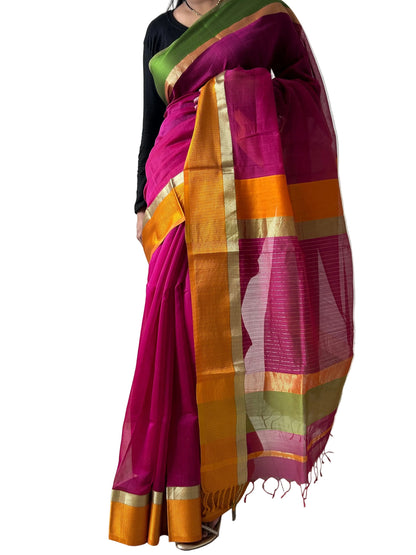 Maheshwari Silk Cotton Saree with Blouse