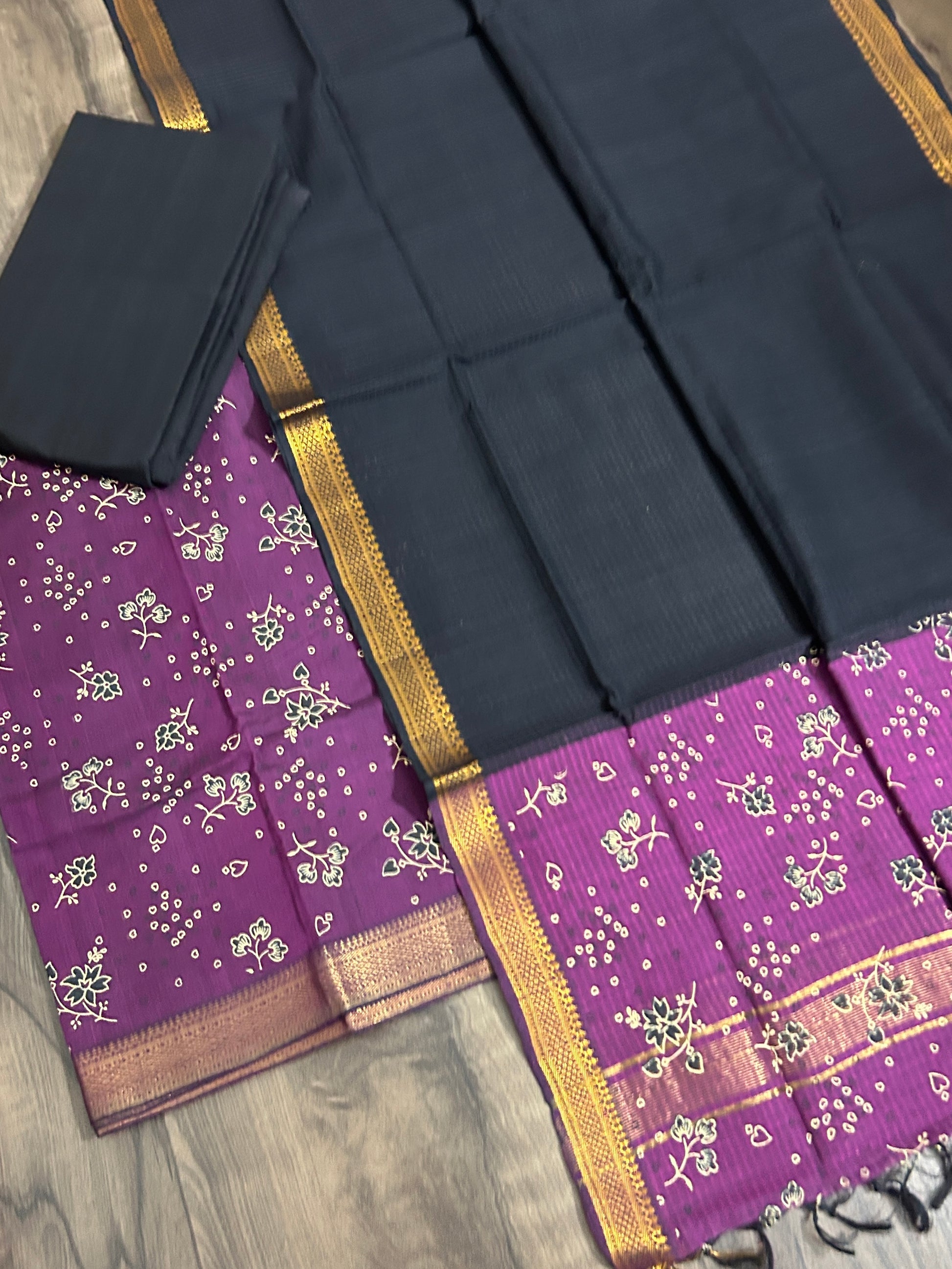 Mangalagiri Cotton Dress Material with Zari border – RKG SHOPPING