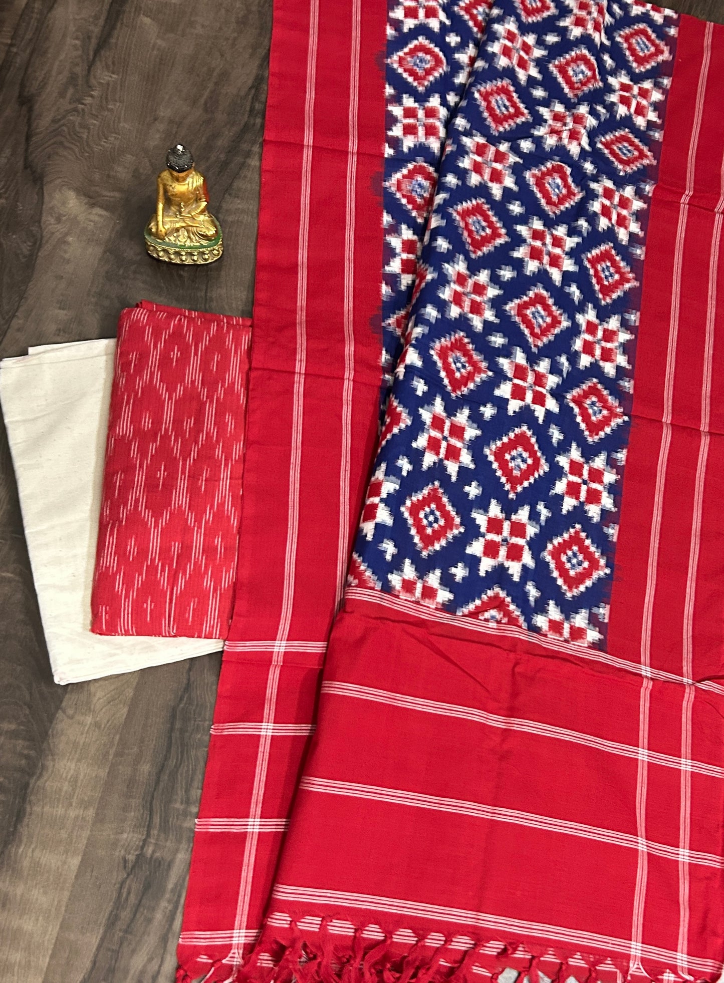 Telia Rumal Double Ikat Mercerised Cotton Dress Material