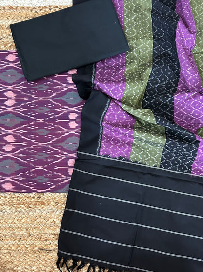 Uzbek top Ikat Mercerized cotton dress material