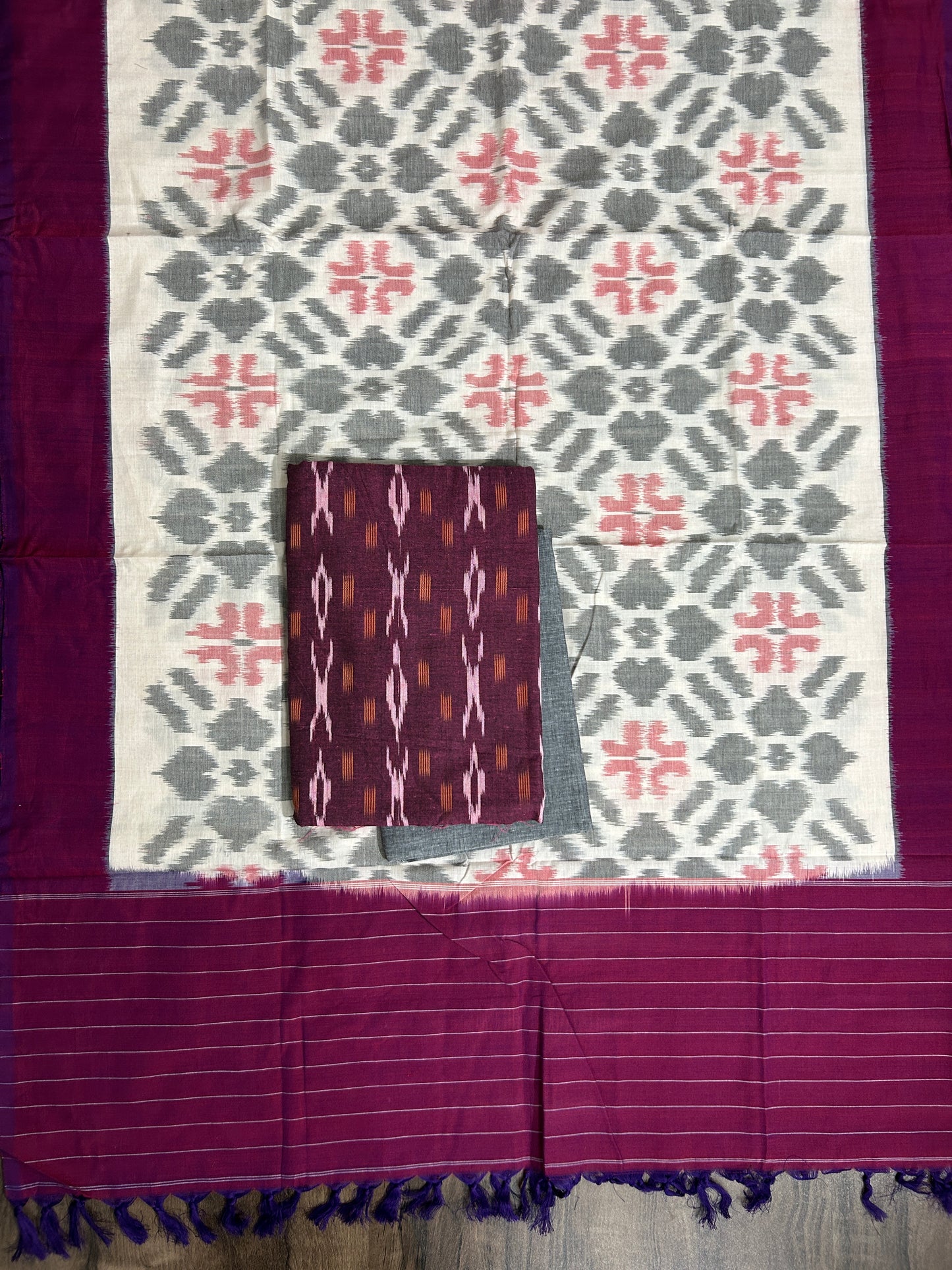 Double Ikat Cotton Dress Material