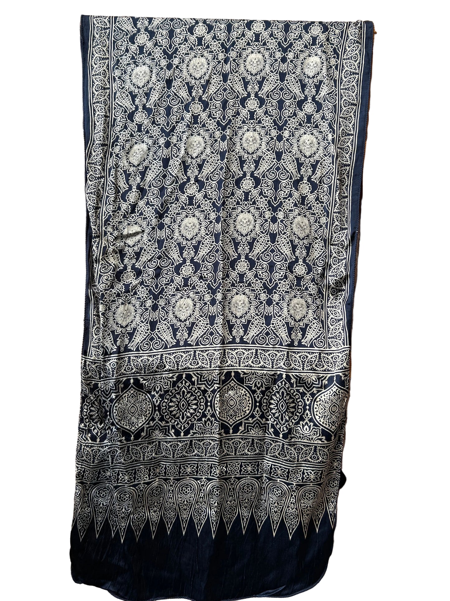 Ajrakh Mashroo Silk Stole (D75)