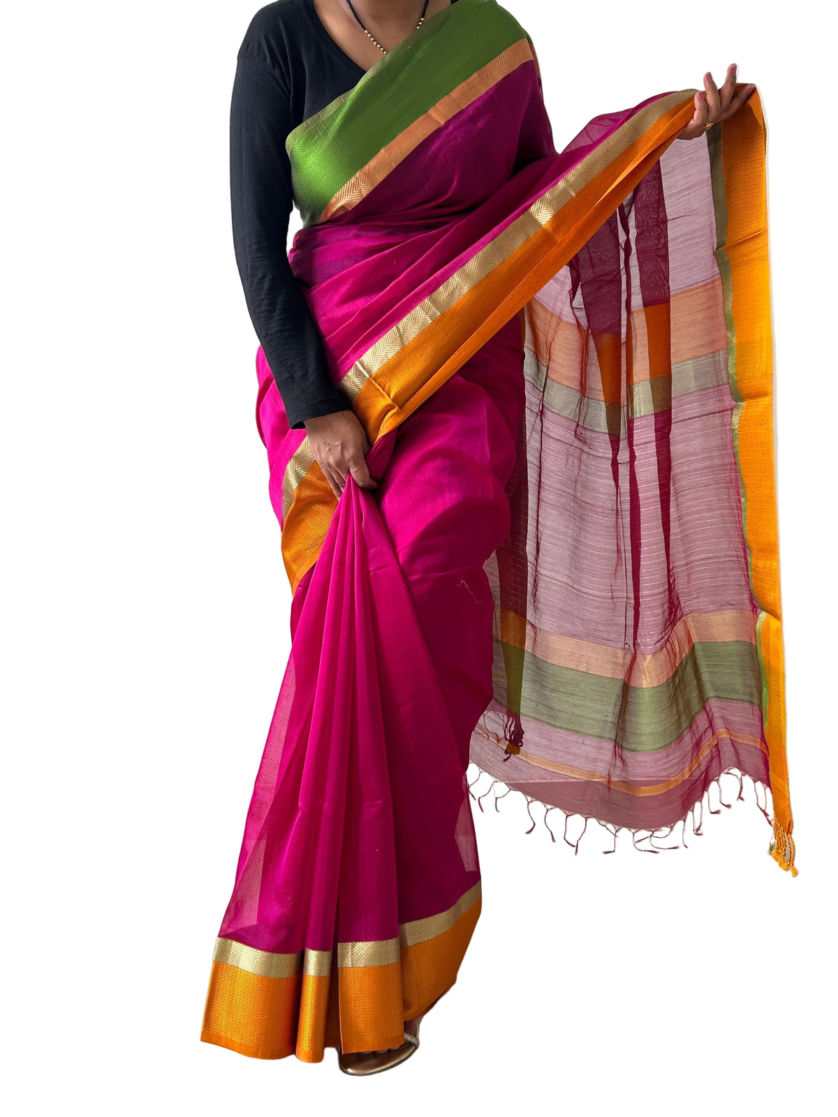 Maheshwari Silk Cotton Saree with Blouse