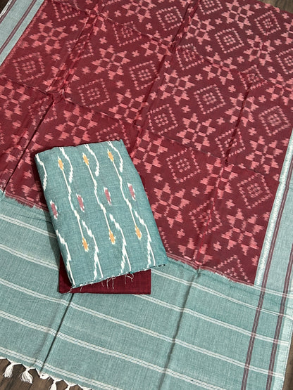 Telia Rumal Double Ikat Cotton Dress Material