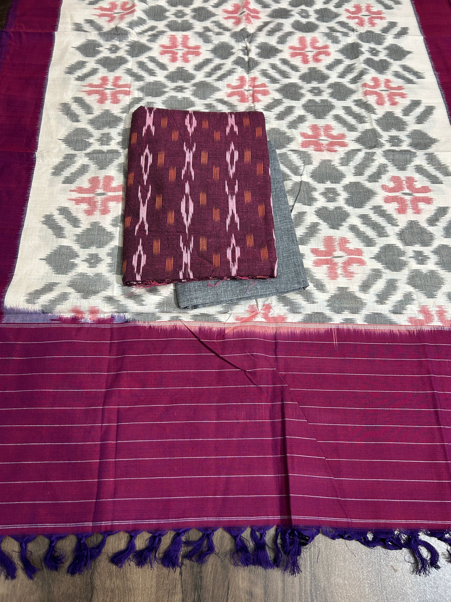 Double Ikat Cotton Dress Material