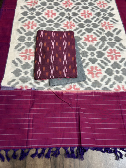 Double Ikat Cotton Dress Material