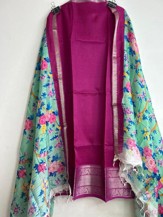 Mangalagiri Silk Cotton Dress Material