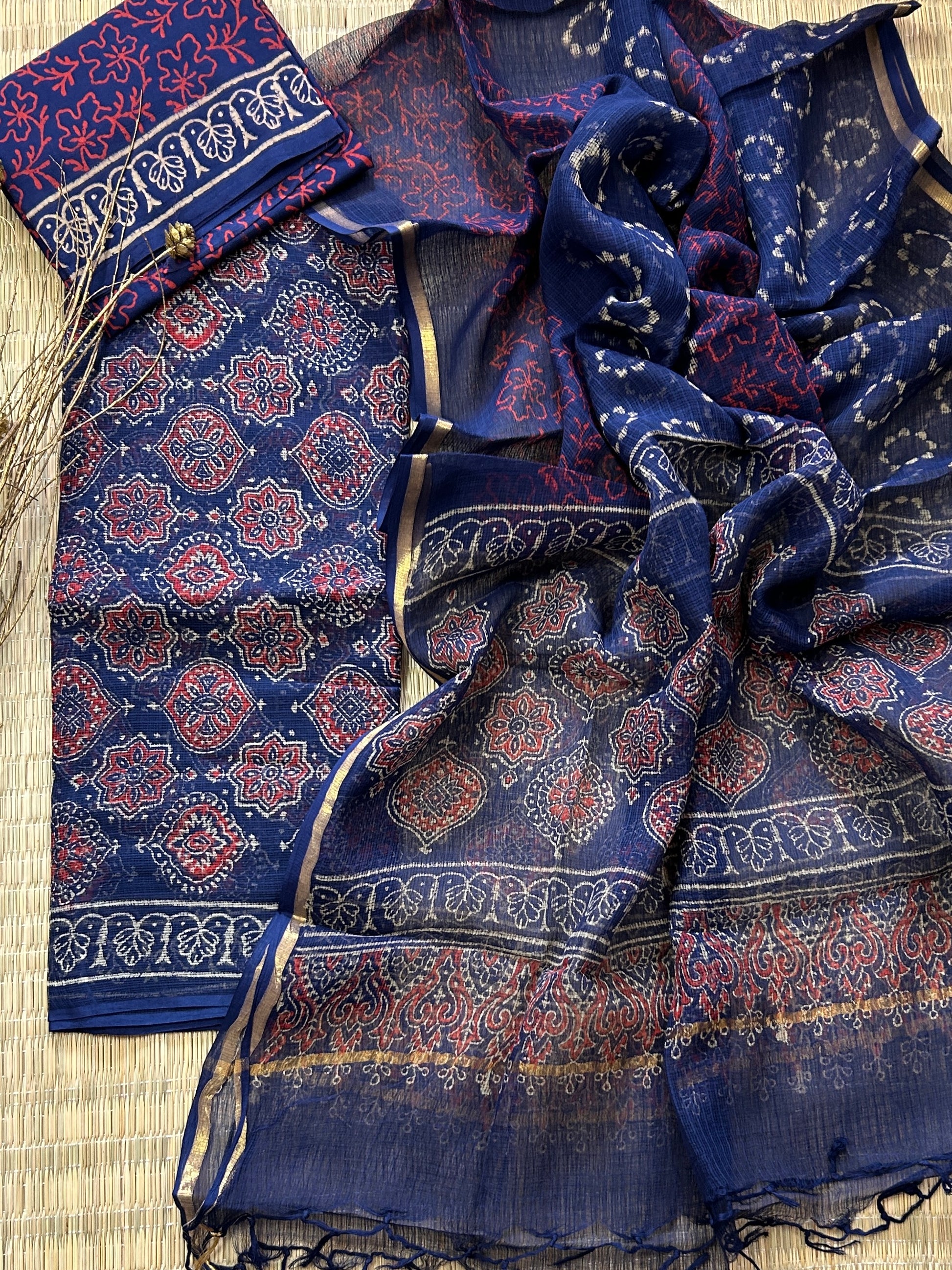 Hand BlockPrint Kota Doriya Dress Material