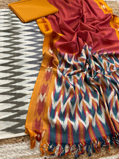Ikat Cotton Dress Material