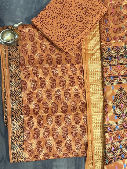 Bagh Print Cotton Dress Material