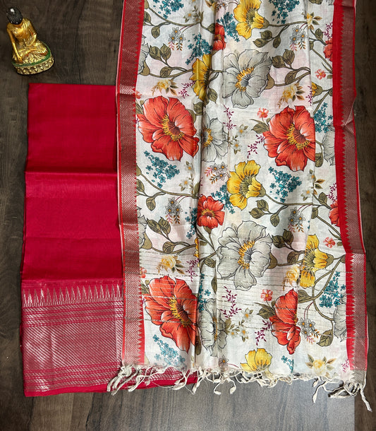 Mangalgiri Silk Cotton Dress Material