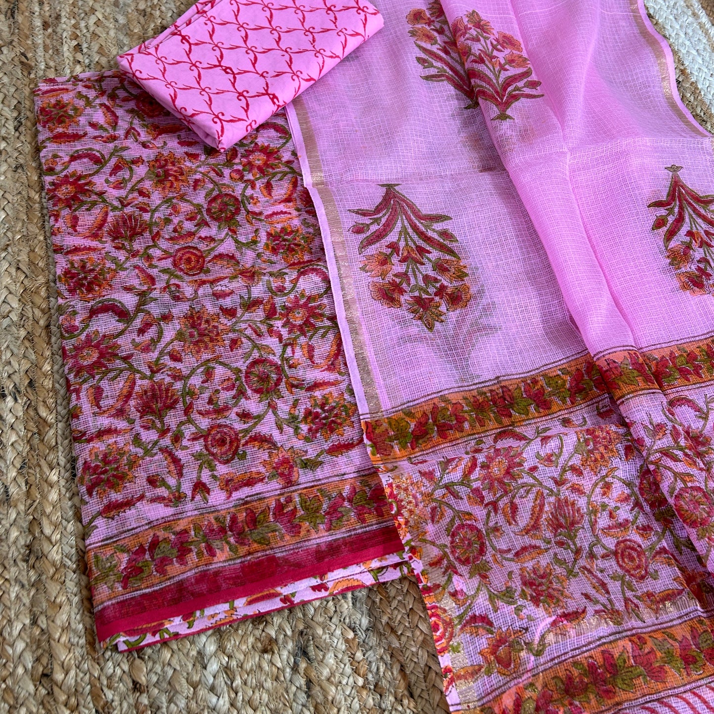 Hand BlockPrint Kota Doriya Dress Material
