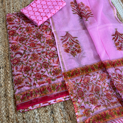 Hand BlockPrint Kota Doriya Dress Material