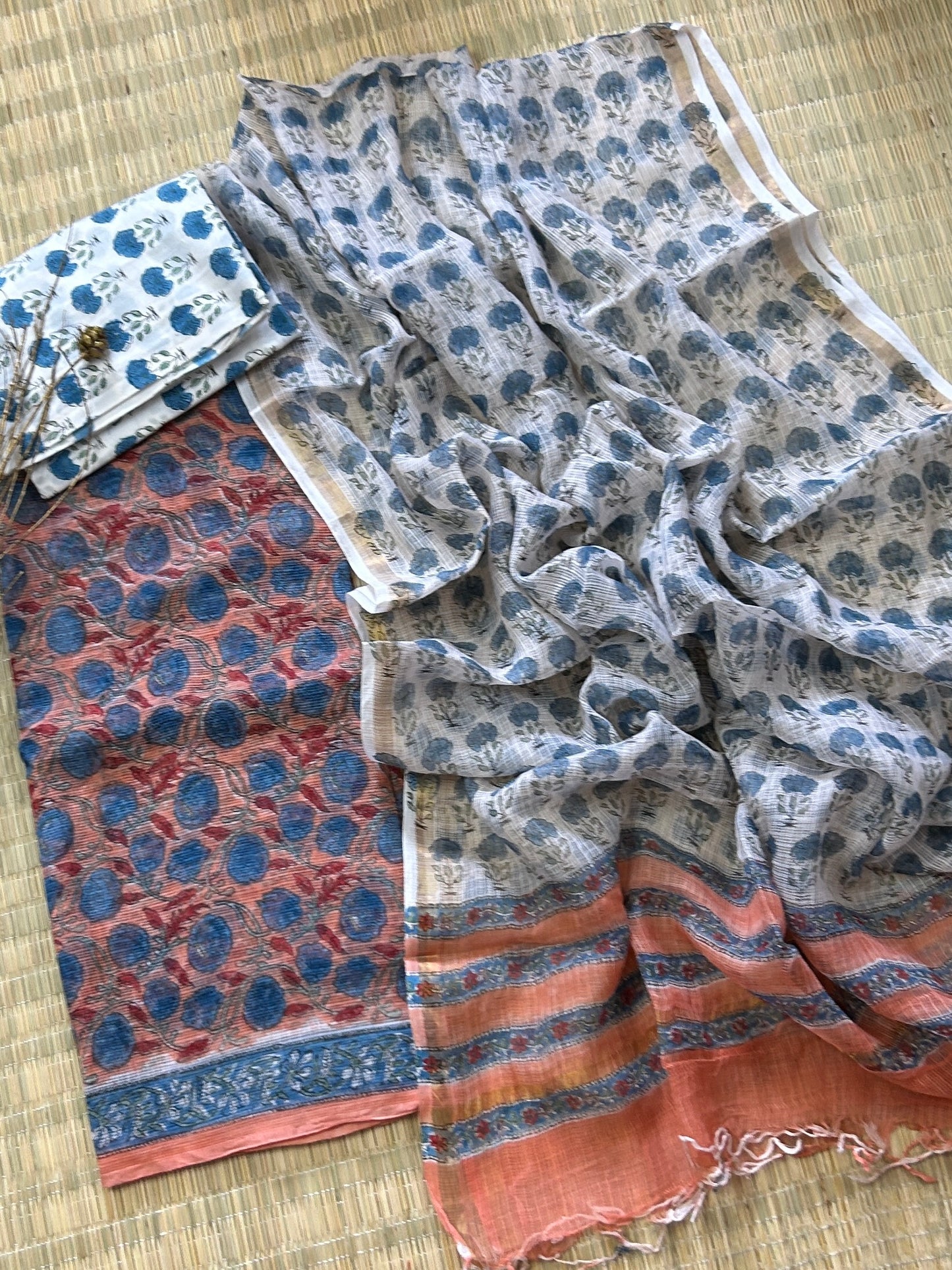 Hand BlockPrint Kota Doriya Dress Material