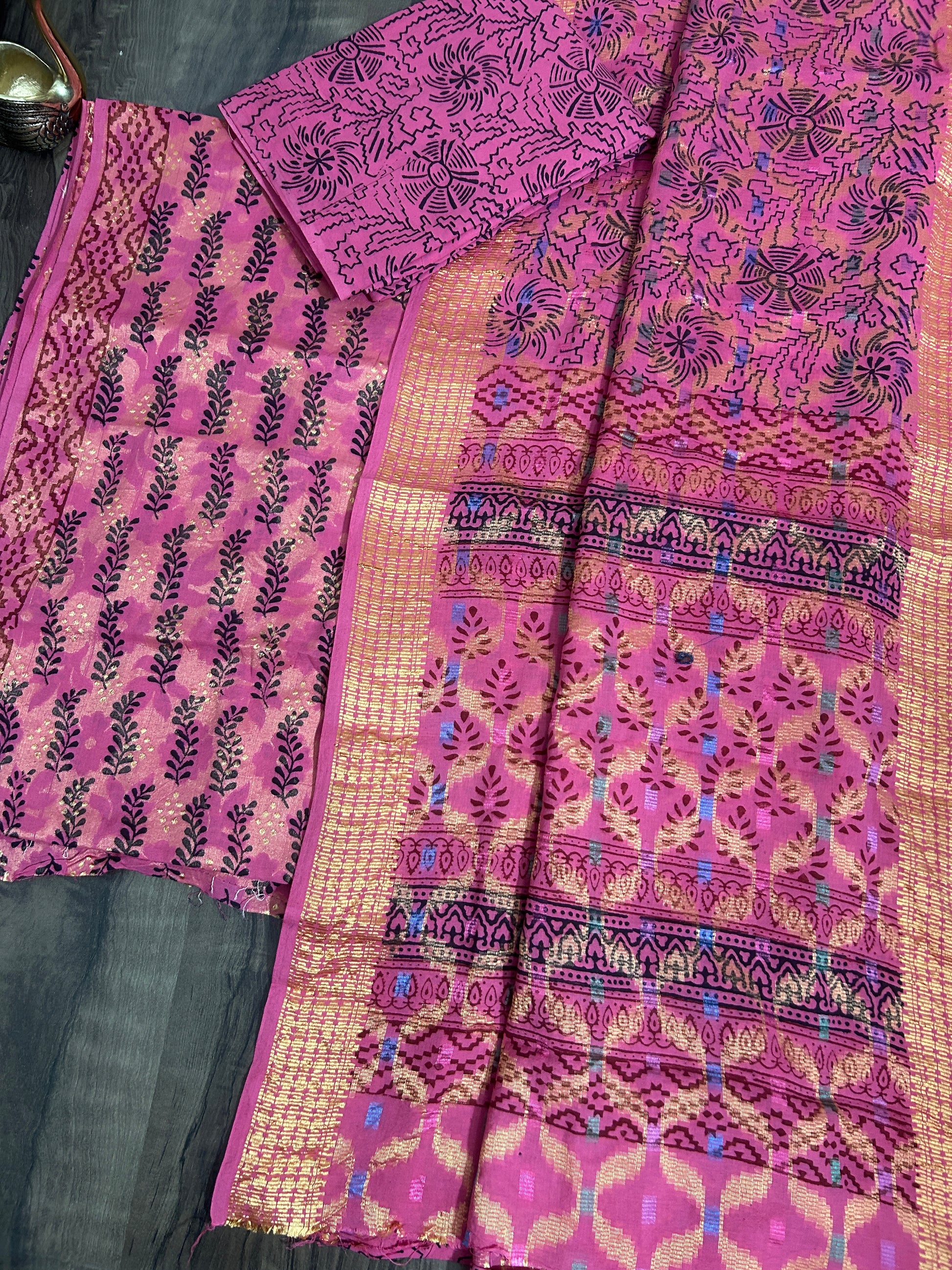 Bagh Print Cotton Dress Material