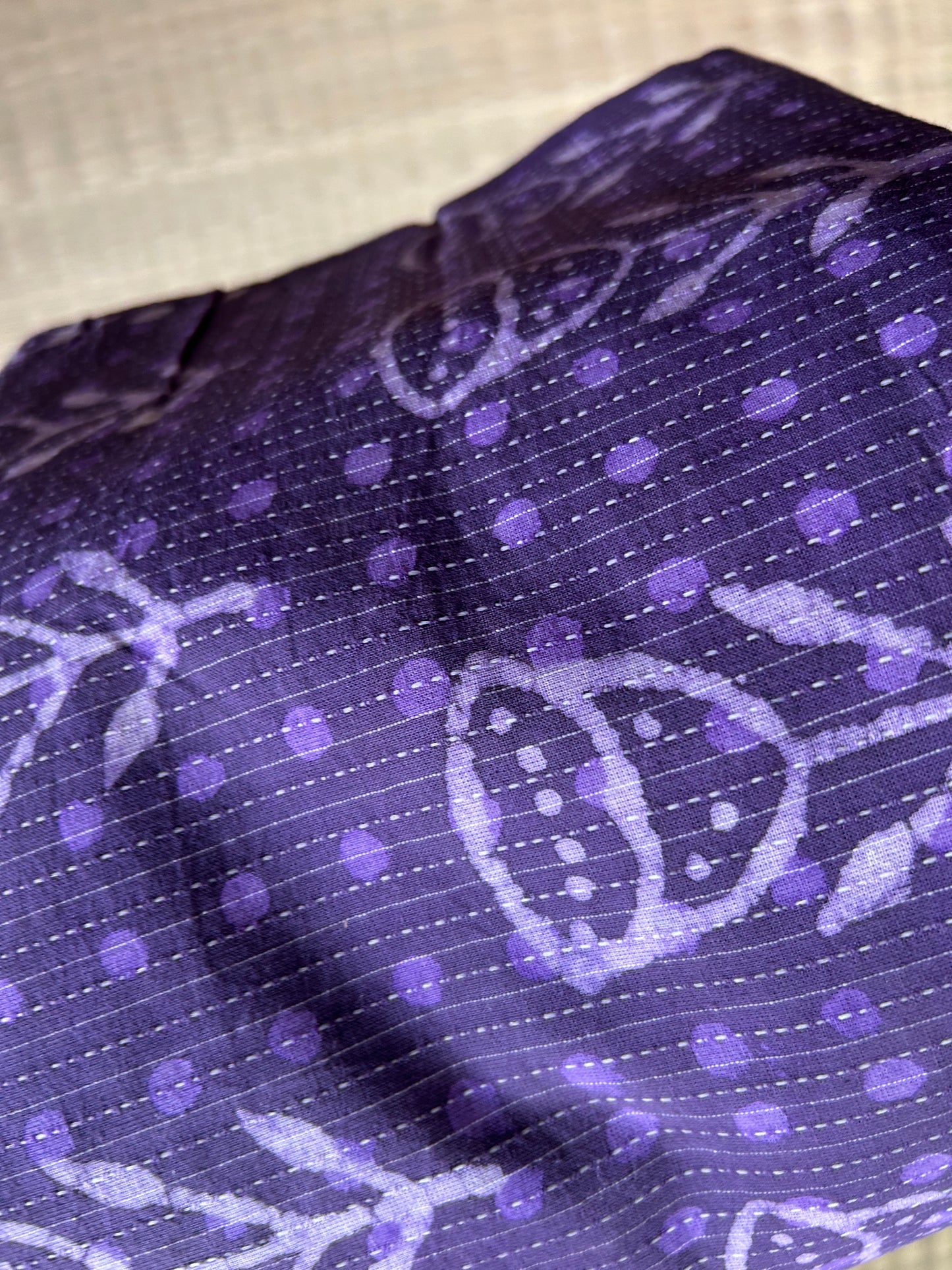 Kantha Work Cotton Hand BlockPrint fabric(fab-6)