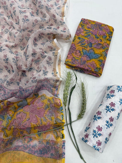 Hand BlockPrint Kota Doriya Dress Material