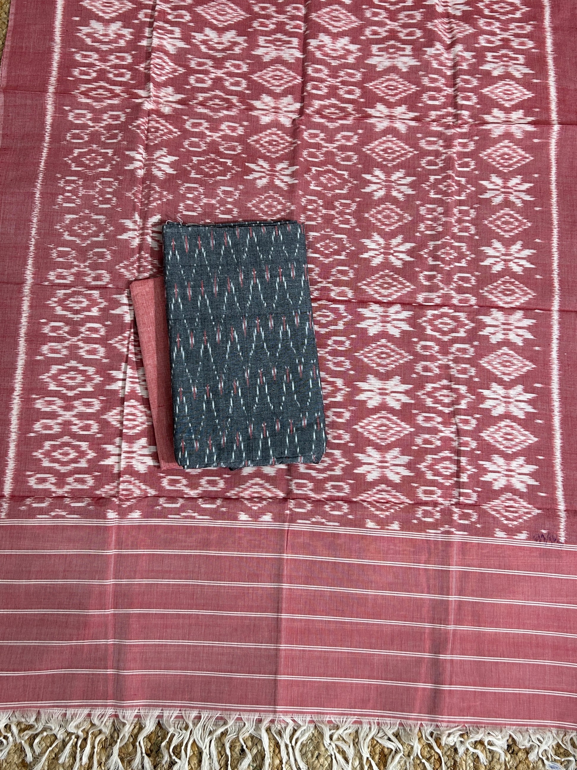 Double Ikat Cotton Dress Material